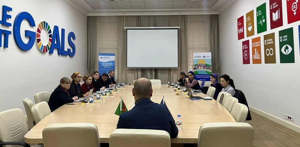 HOLDING A MEETING ON COMBATING TERRORISM AND HUMAN TRAFFICKING